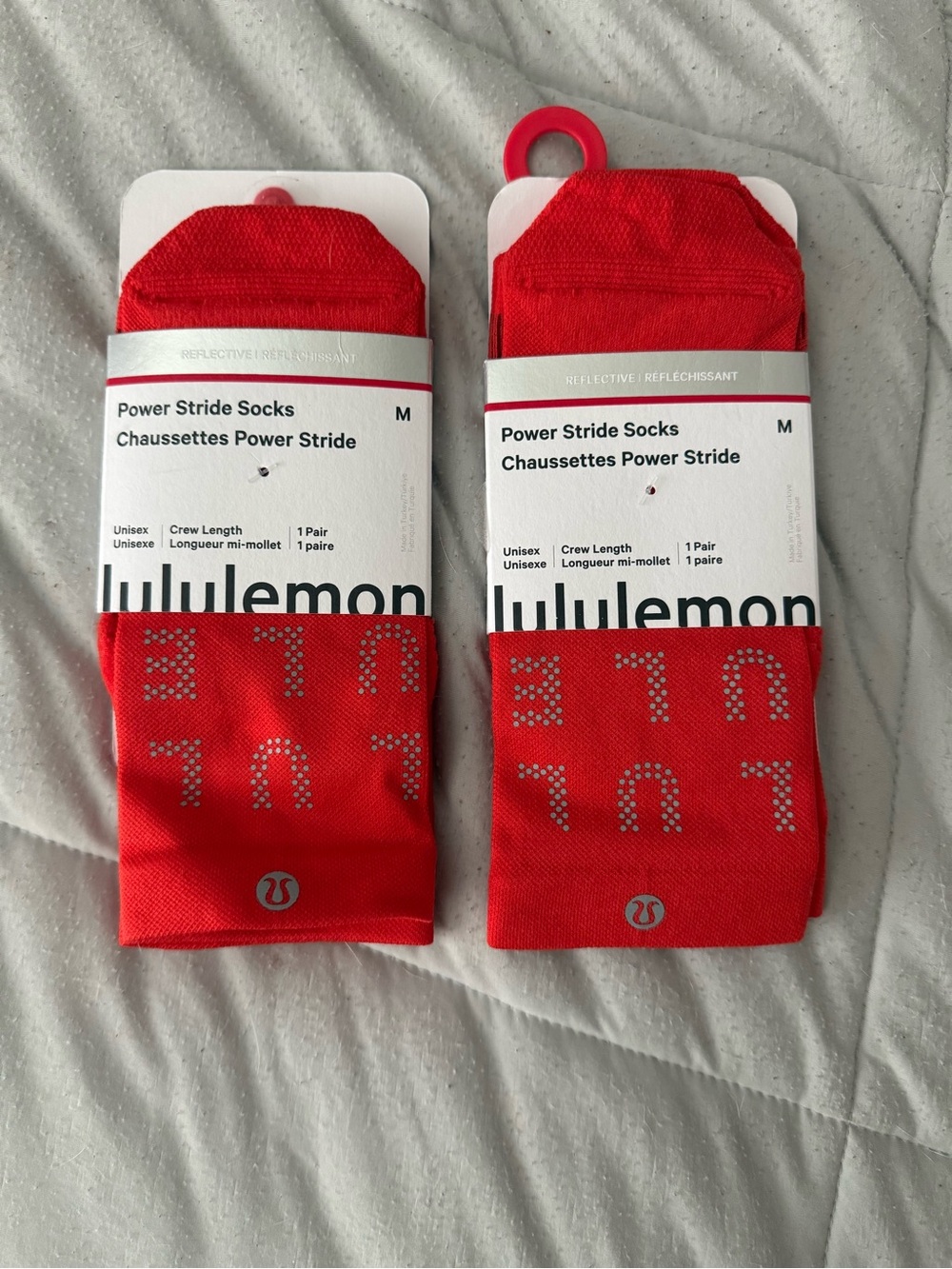 lululemon athletica Power Stride Crew Socks in bright red